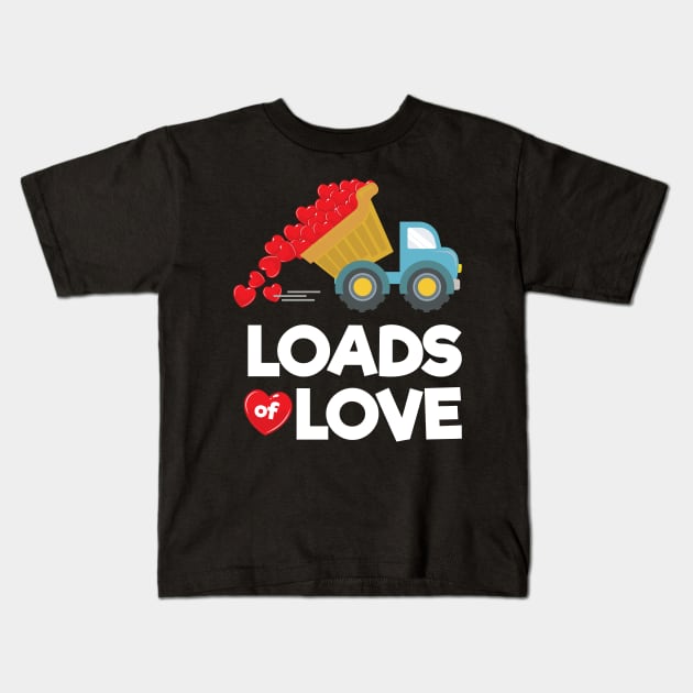 Loads of Love Valentines Day Truck Kids T-Shirt by Pennelli Studio